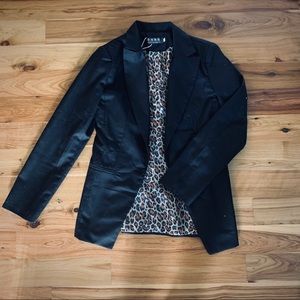 Black Blazer with Leopard Lining